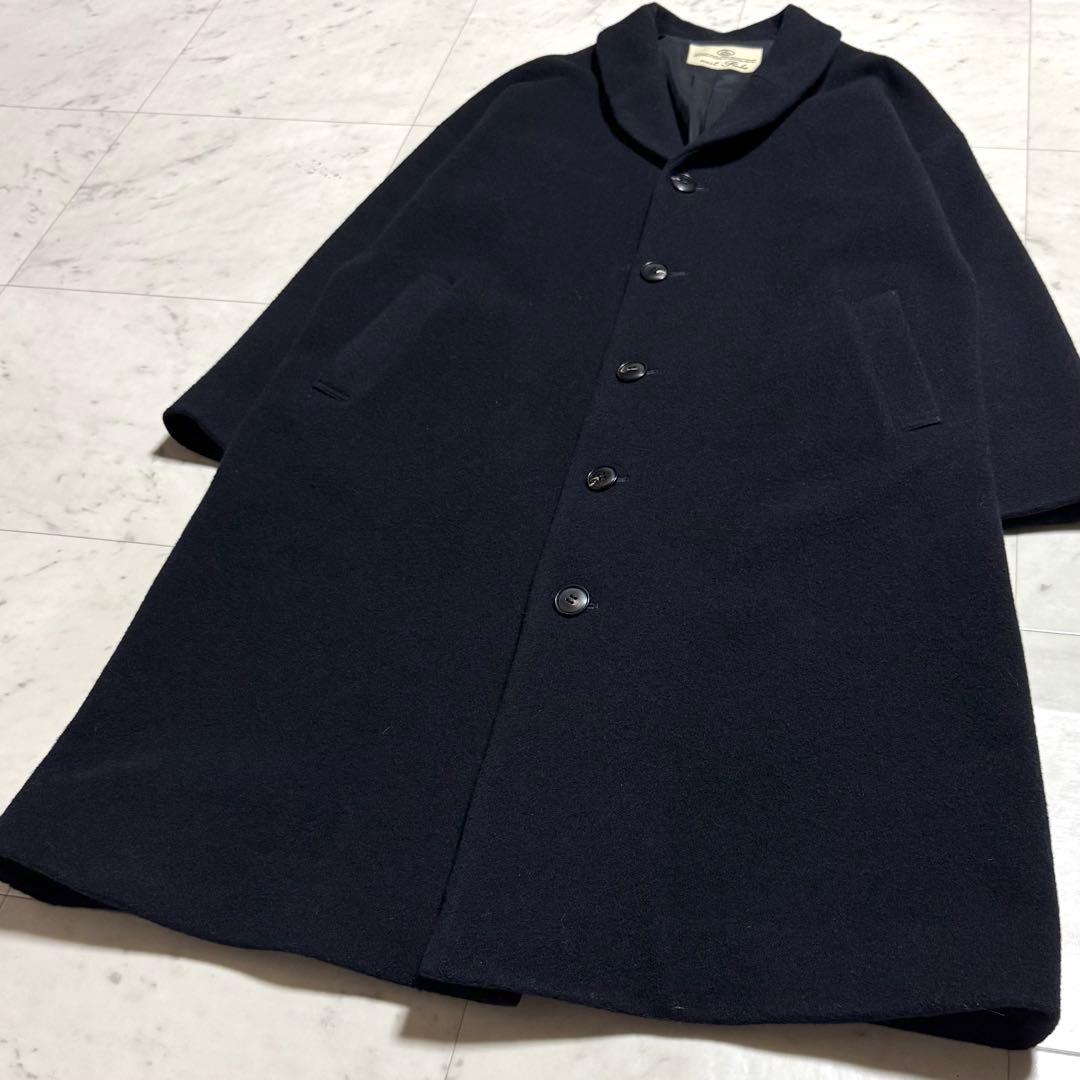 nest Robe ショールカラーロングコート ウール カシミヤ ネイビー F