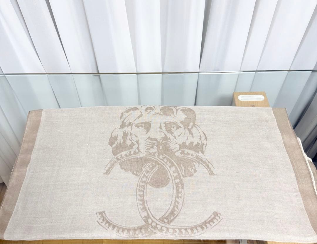 CHANEL シャネル ライオンとCCロゴの カシミヤ大判マフラー
