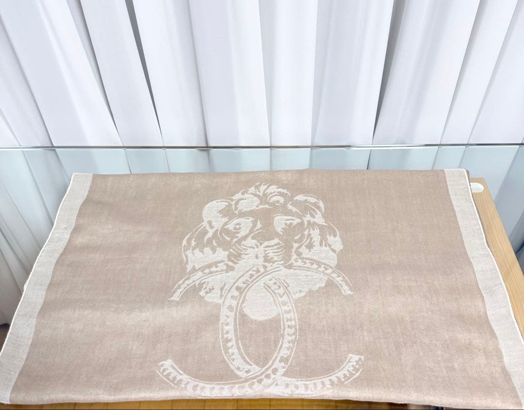 CHANEL シャネル ライオンとCCロゴの カシミヤ大判マフラー