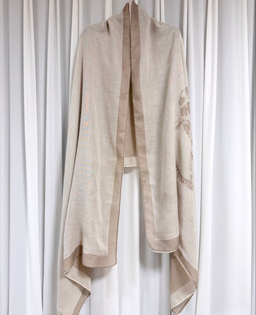 CHANEL シャネル ライオンとCCロゴの カシミヤ大判マフラー