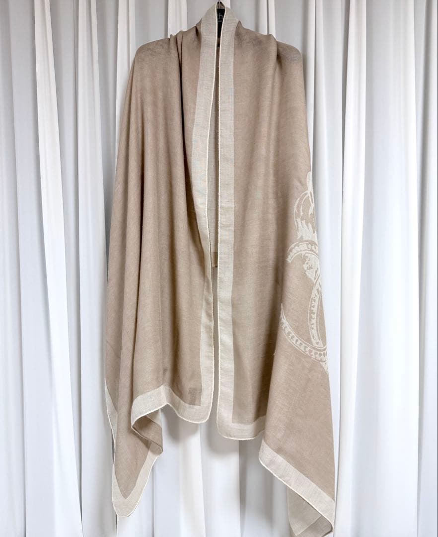 CHANEL シャネル ライオンとCCロゴの カシミヤ大判マフラー