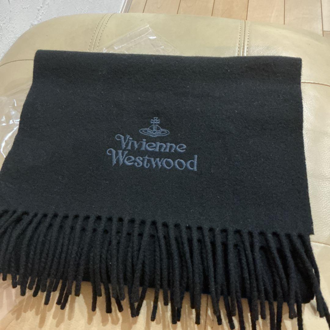 Vivienne Westwood 黒　ブラック　ウールマフラー　新品保管品