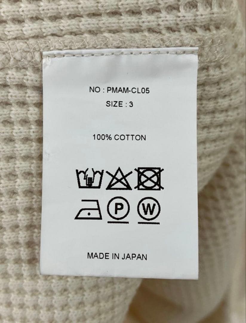 【ほぼ新品】phigvel Heavy Waffle Top サイズ3