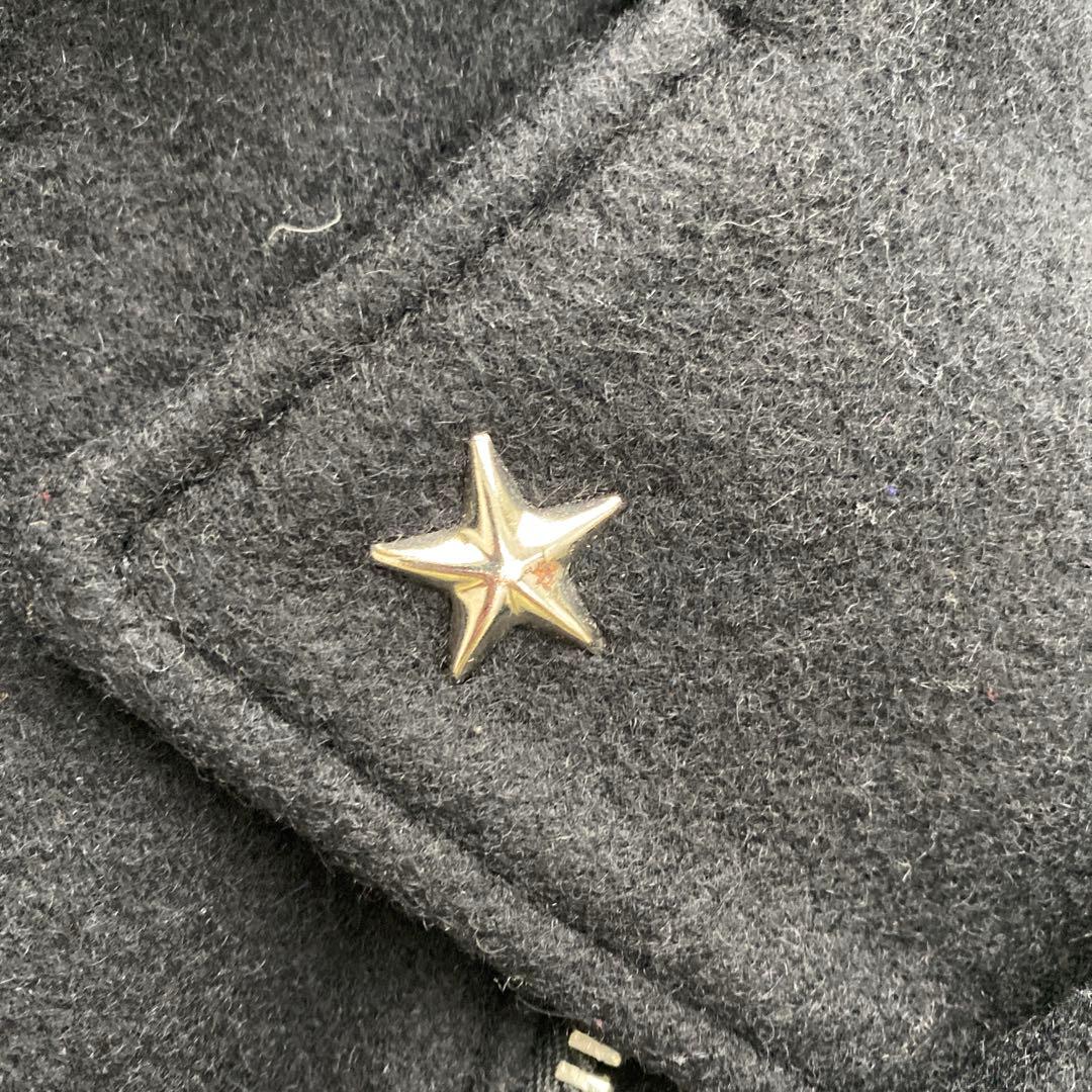 SCHOTT ライダース 裏地キルティング　Pコート　ブラック　スタッズ　星