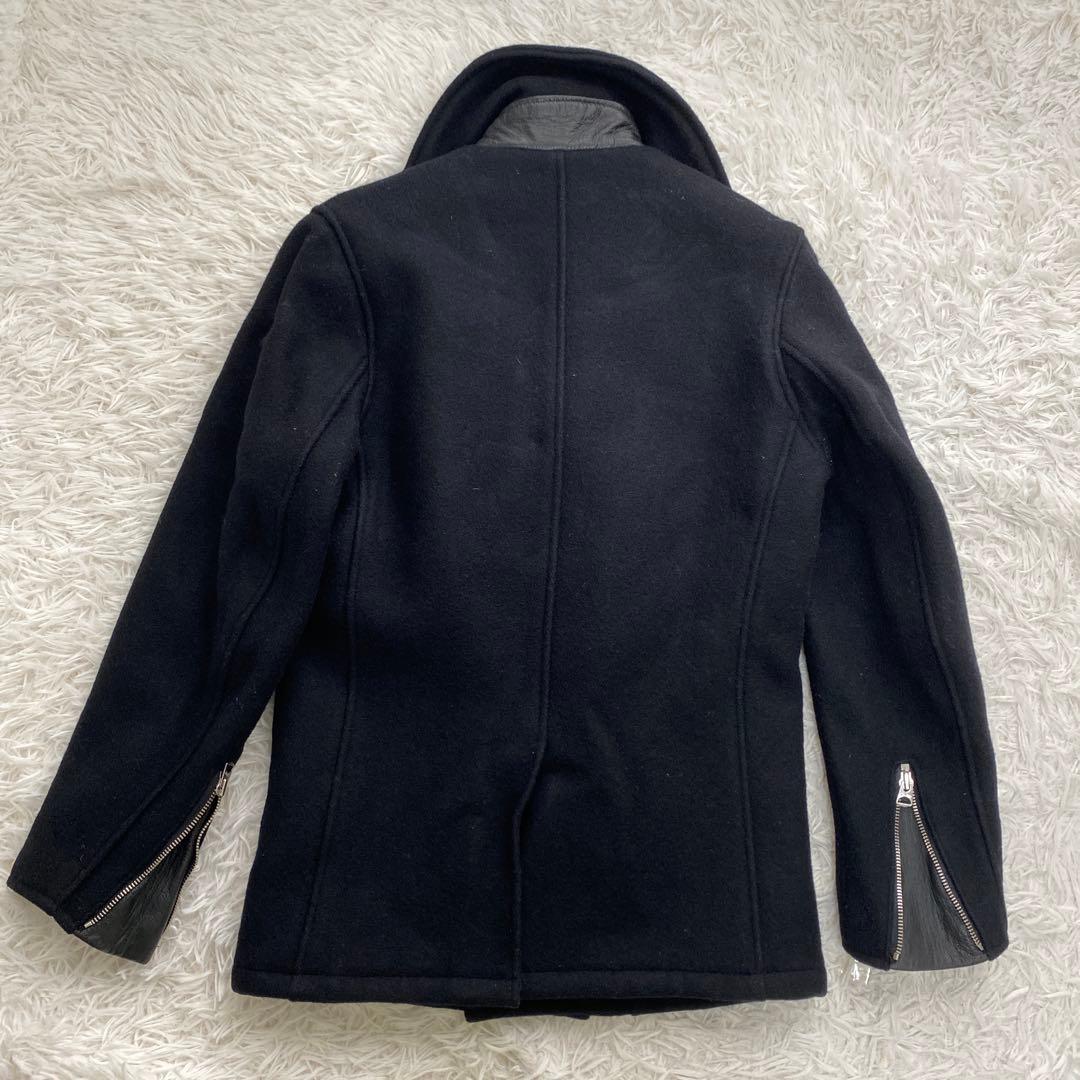 SCHOTT ライダース 裏地キルティング　Pコート　ブラック　スタッズ　星