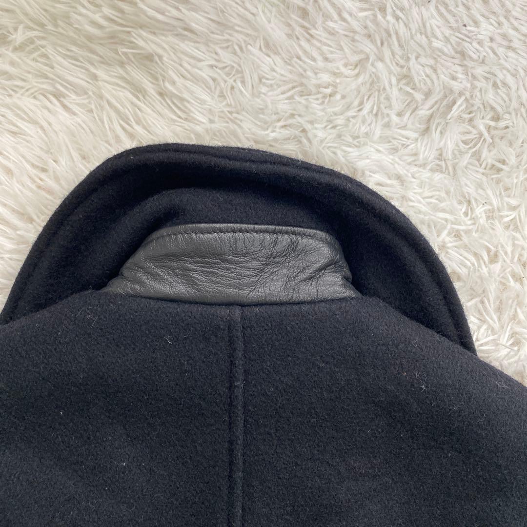 SCHOTT ライダース 裏地キルティング　Pコート　ブラック　スタッズ　星