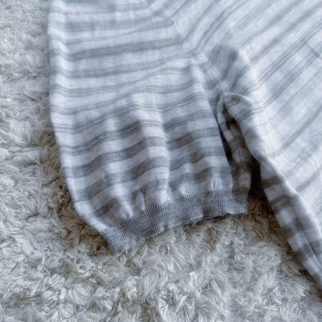 完売品【希少サイズ“52”】マルニ／コットン100%×ボーダー柄／ポロシャツ