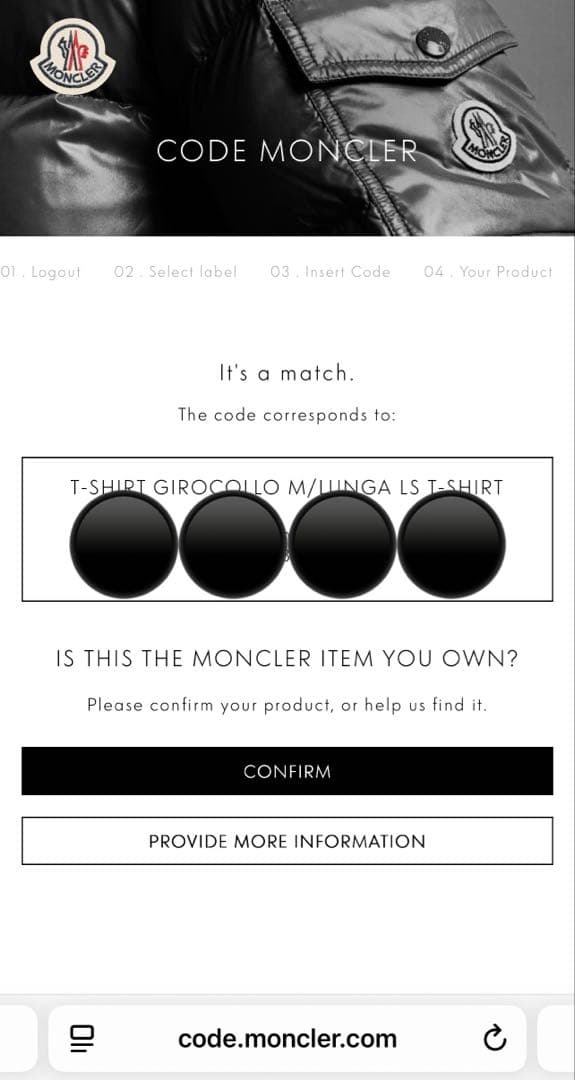 MONCLER ホワイト 長袖カットソー