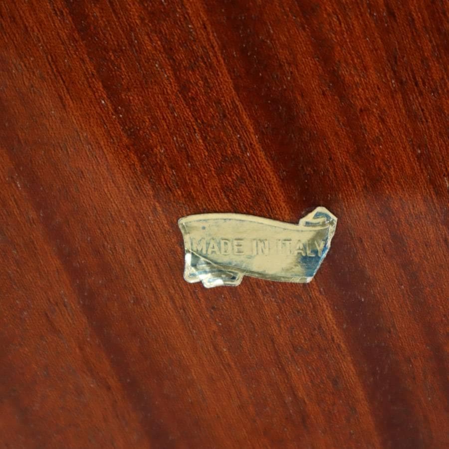 値下 イタリア製 クラシカル家具 象嵌装飾 ラウンドサイドテーブル 棚板付き