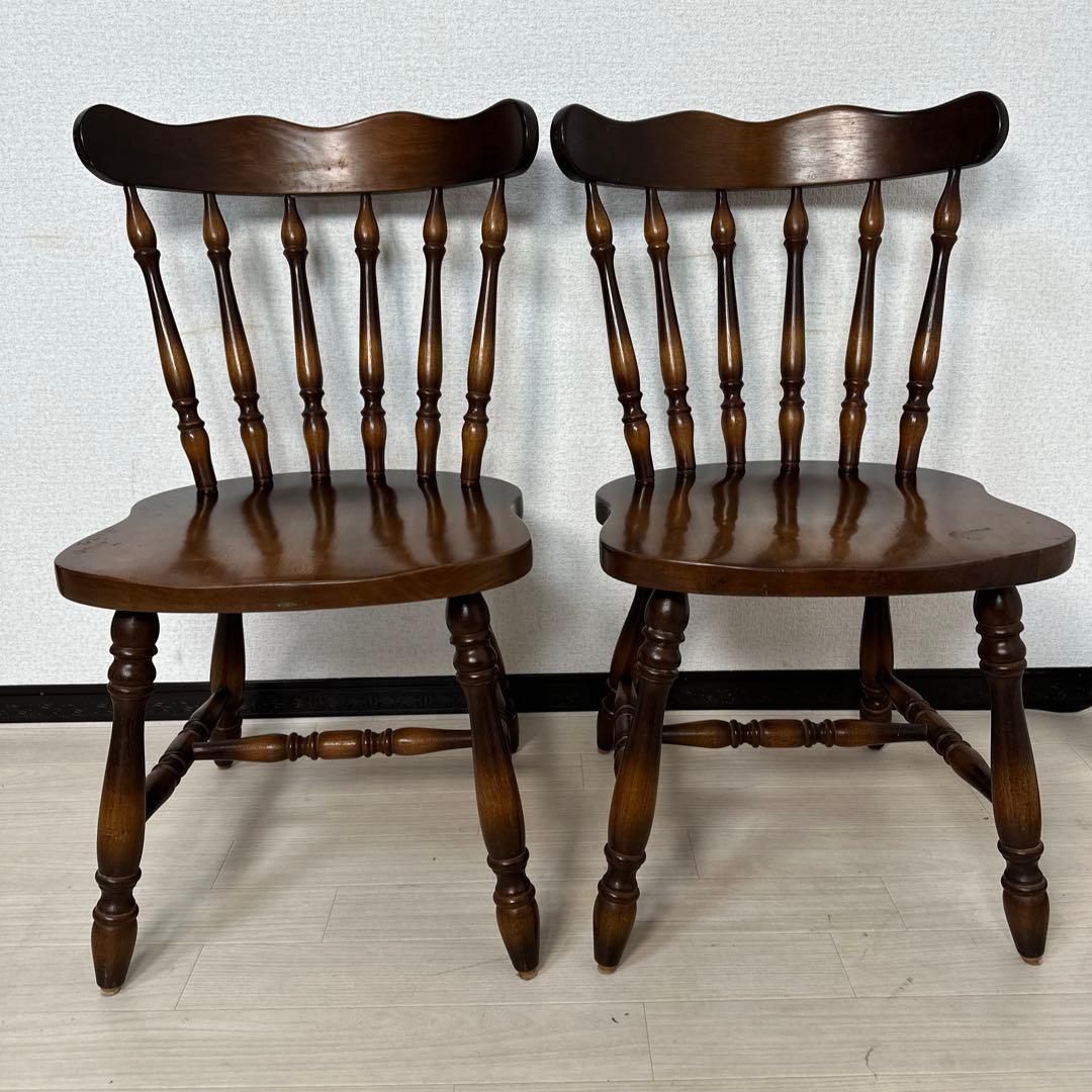 飛騨産業 キツツキマーク ダイニングチェア ウィンザーチェア 2脚セットi4※