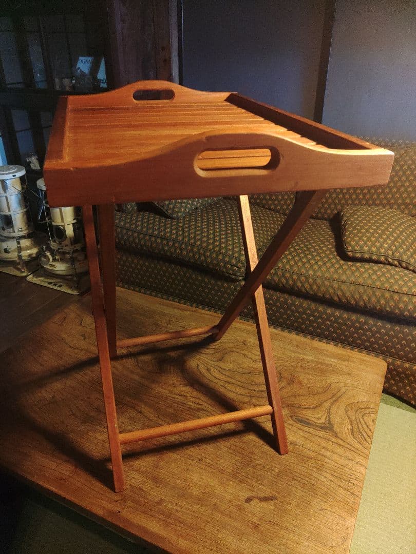 希少　大型　フォールディングテーブル　木製　折りたたみ　当時物　ヴィンテージ