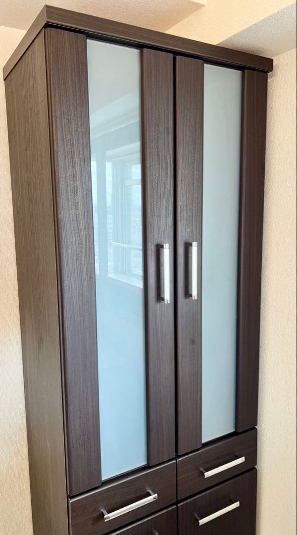 ニトリ　食器棚　ブラウン