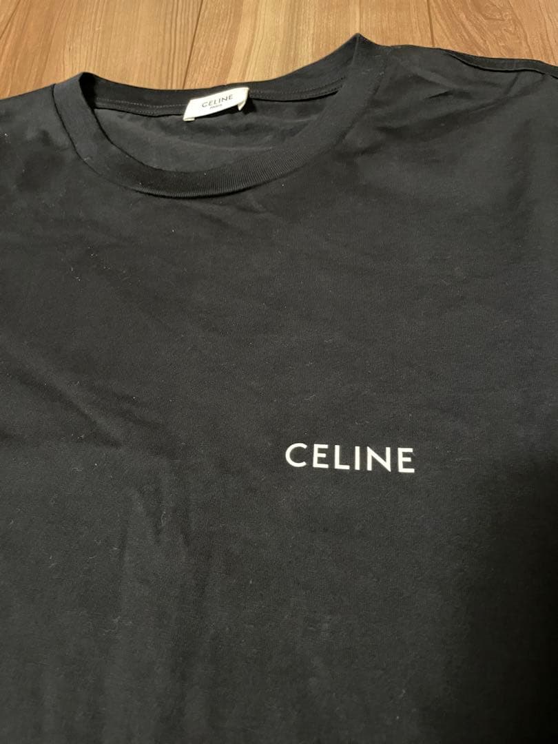 CELINE セリーヌ　ブラック ロゴ　Tシャツ　正規品　メンズ