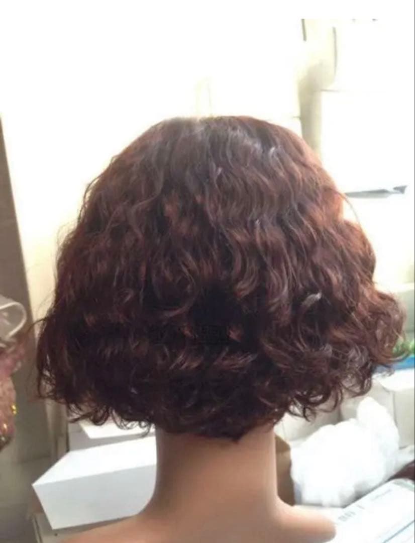 人毛100% ウェーブがかわいい ボブ かつら・ウィッグZ86