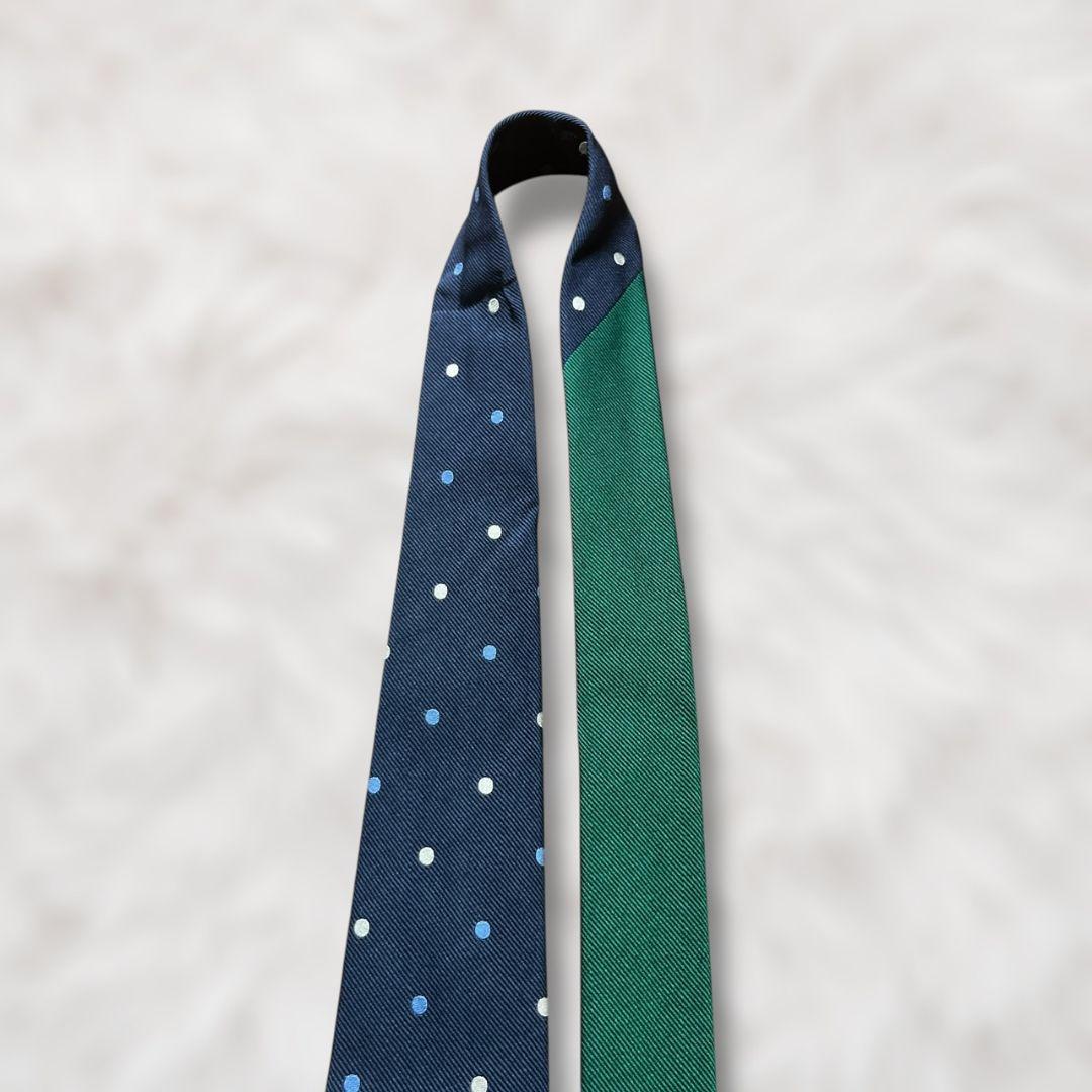 【美品✨】LELYS ルリス ドット柄 スフォデラート 紺青水白緑 バイカラー