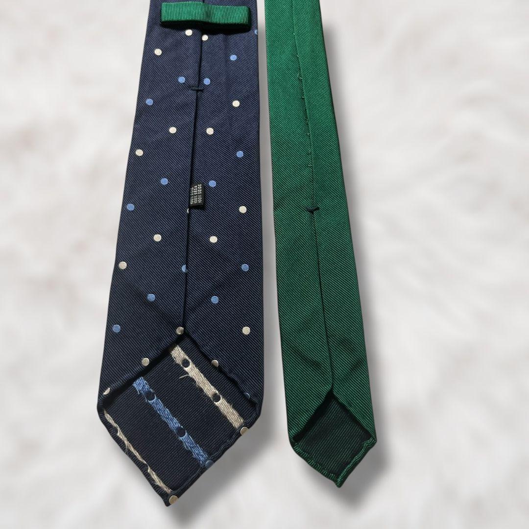 【美品✨】LELYS ルリス ドット柄 スフォデラート 紺青水白緑 バイカラー