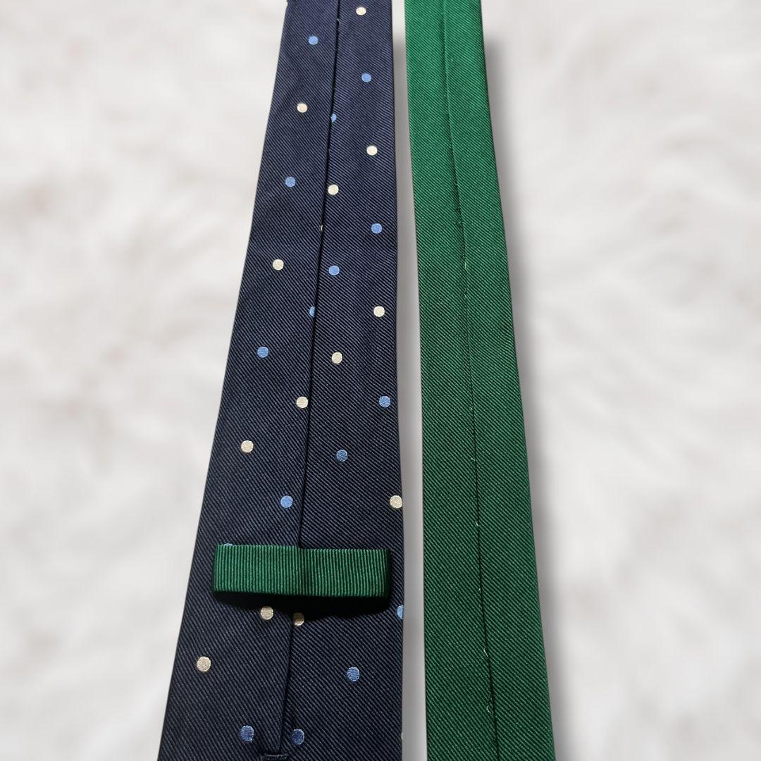 【美品✨】LELYS ルリス ドット柄 スフォデラート 紺青水白緑 バイカラー