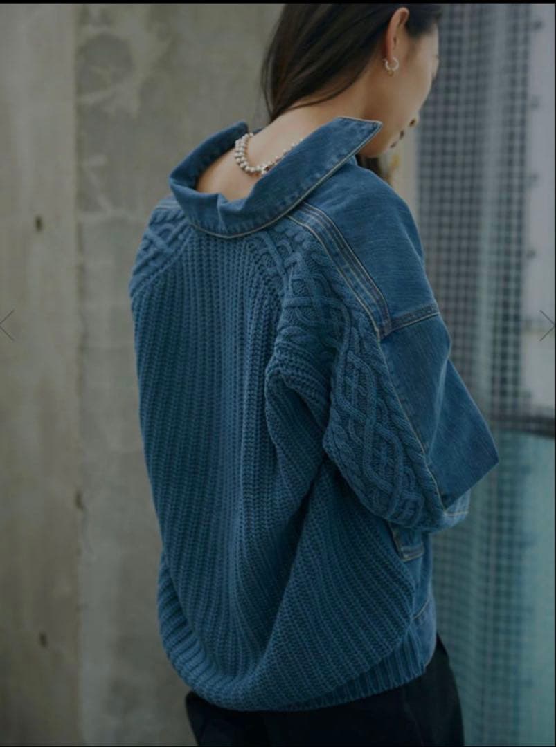 yoyo　Ameri KNIT DOCKING DENIM JACKET