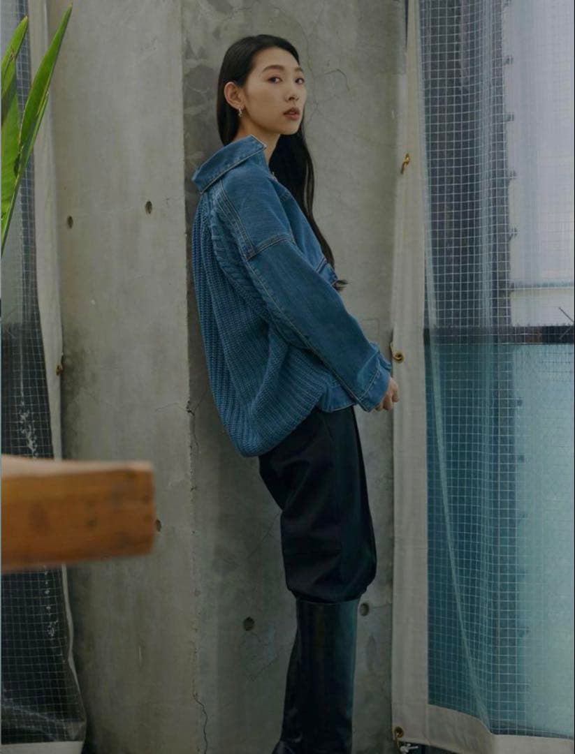 yoyo　Ameri KNIT DOCKING DENIM JACKET