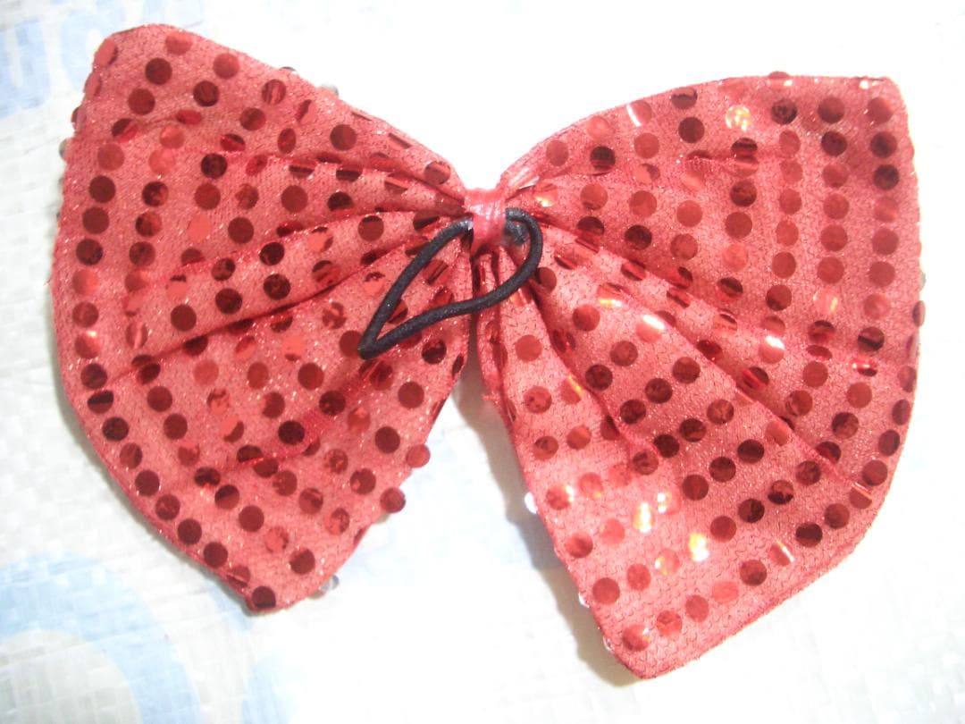 12人分　赤とシルバー　ダンス衣装 　スパンコール大リボン & ミニリボン付き