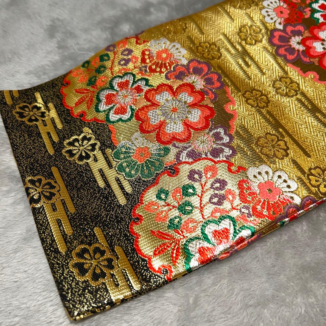 【極美品】七五三 箱せこ 豪華八点セット 飾り帯 草履 バッグ 和装小物 金✖︎黒