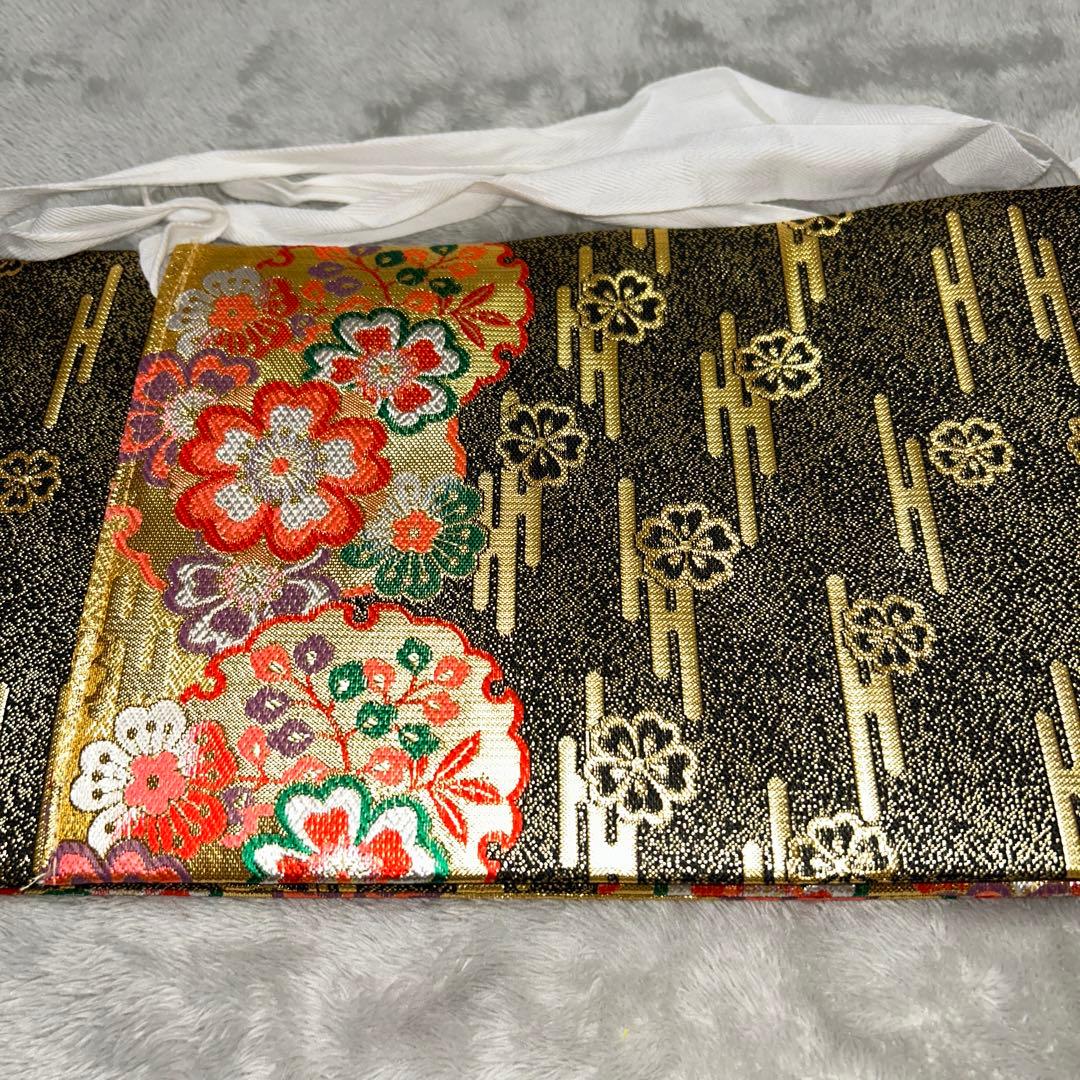 【極美品】七五三 箱せこ 豪華八点セット 飾り帯 草履 バッグ 和装小物 金✖︎黒