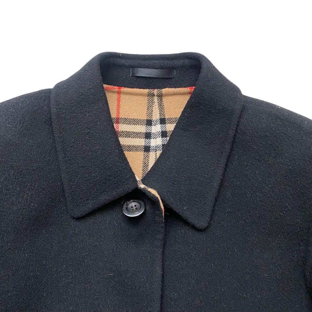 【美品】 バーバリーズ カシミヤ ダブルフェイス ノバチェック コート 黒