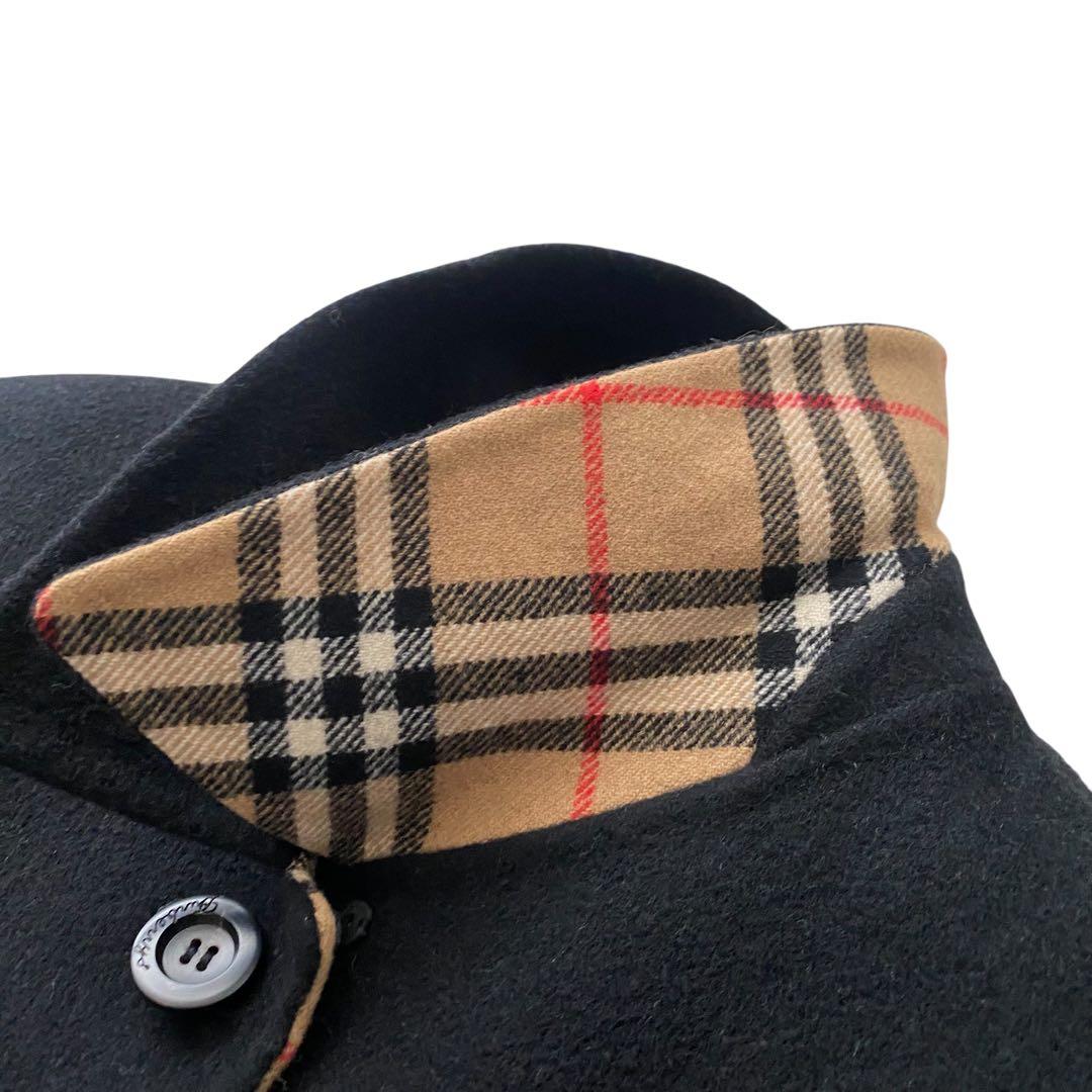 【美品】 バーバリーズ カシミヤ ダブルフェイス ノバチェック コート 黒