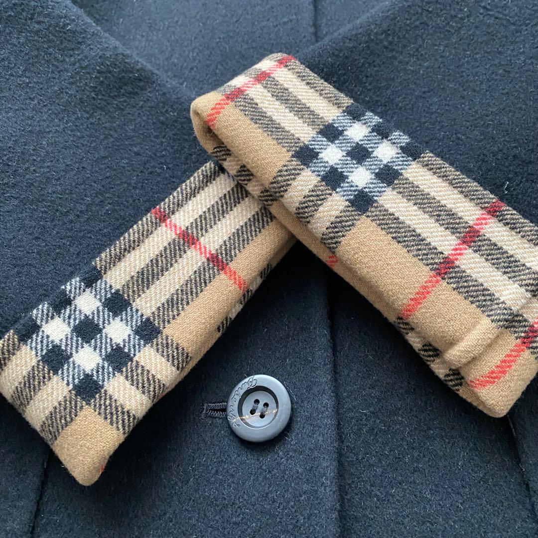 【美品】 バーバリーズ カシミヤ ダブルフェイス ノバチェック コート 黒