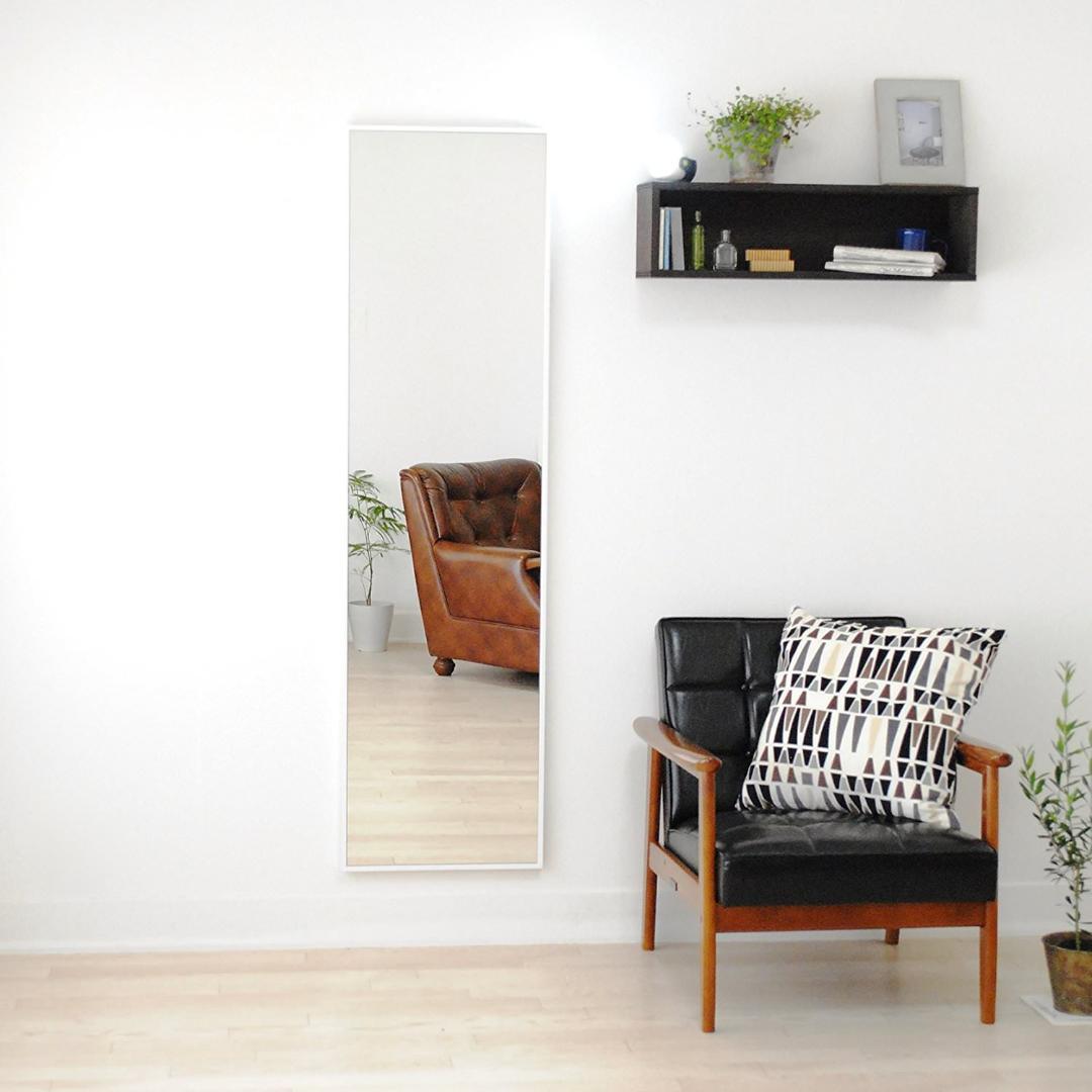 SENNOKI リブラ 42x153cm 姿見 壁掛けミラー ウッディーホワイト