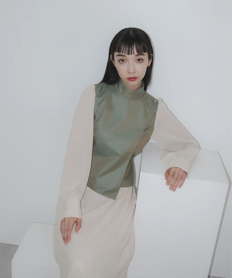 foufou ドッキングシアースリーブワンピース S