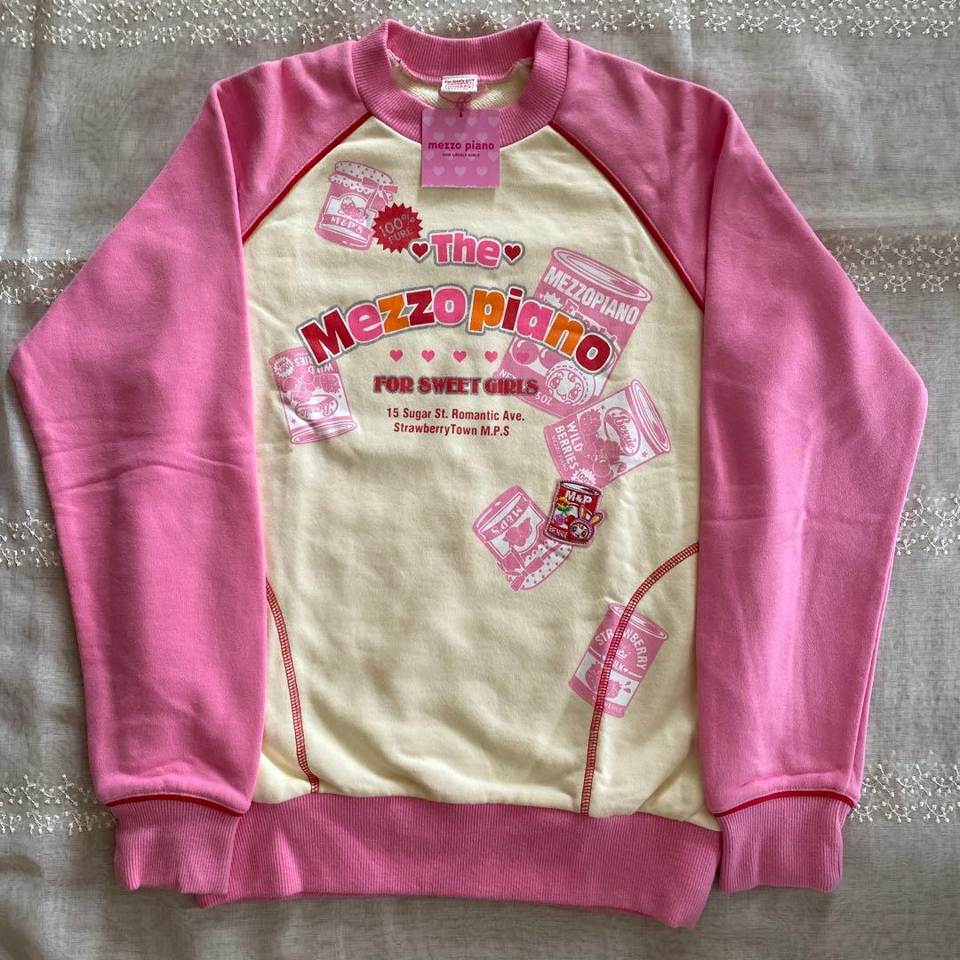 mezzo piano ベリエちゃん　トレーナー ピンク×クリーム