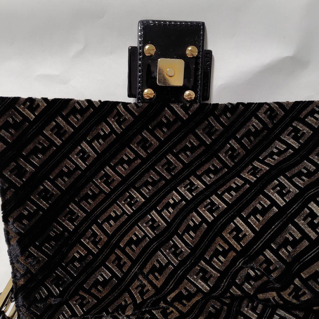 FENDI　ショルダーバッグ　チェーン　ズッキーノ　ベロア素材　保存袋