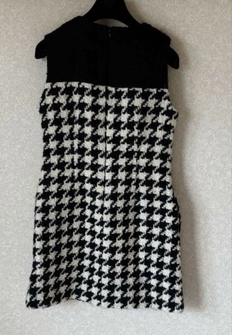 sheller ハウンドトゥースツイードドレス