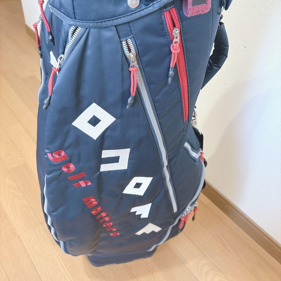 K441 美品onoff オノフ ナイロンツイル ネイビー キャディバッグ