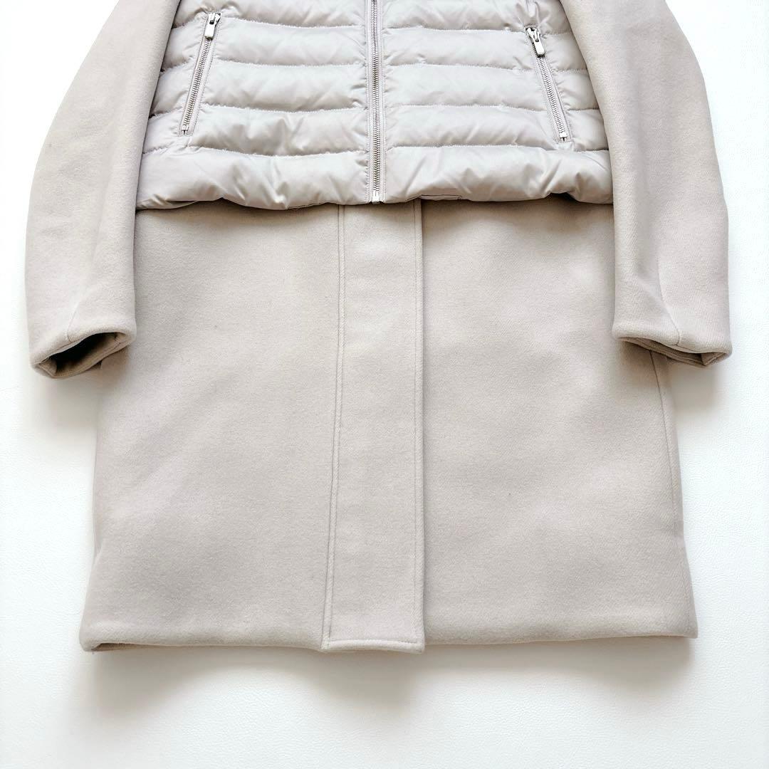 DOUBLE STANDARD ダウン付きメルトンウールコート ファー 36