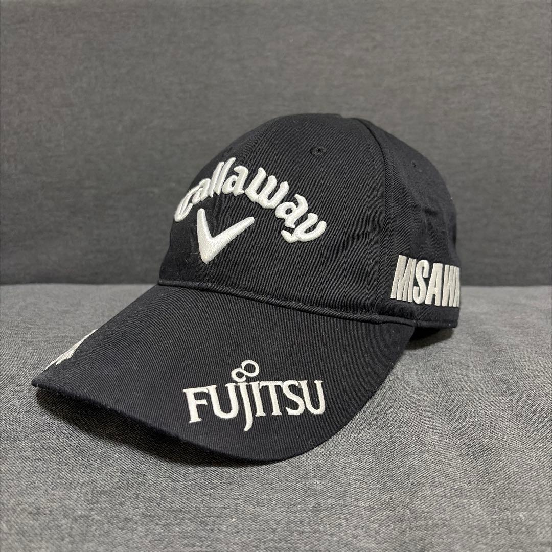 キャロウェイ 柏原明日架 キャップ 帽子 ゴルフ 富士通 スポンサー ブラック