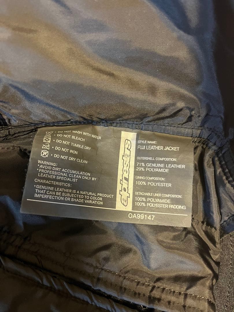 Alpinestars バイクレザージャケット 革　黒/オレンジ　Lサイズ