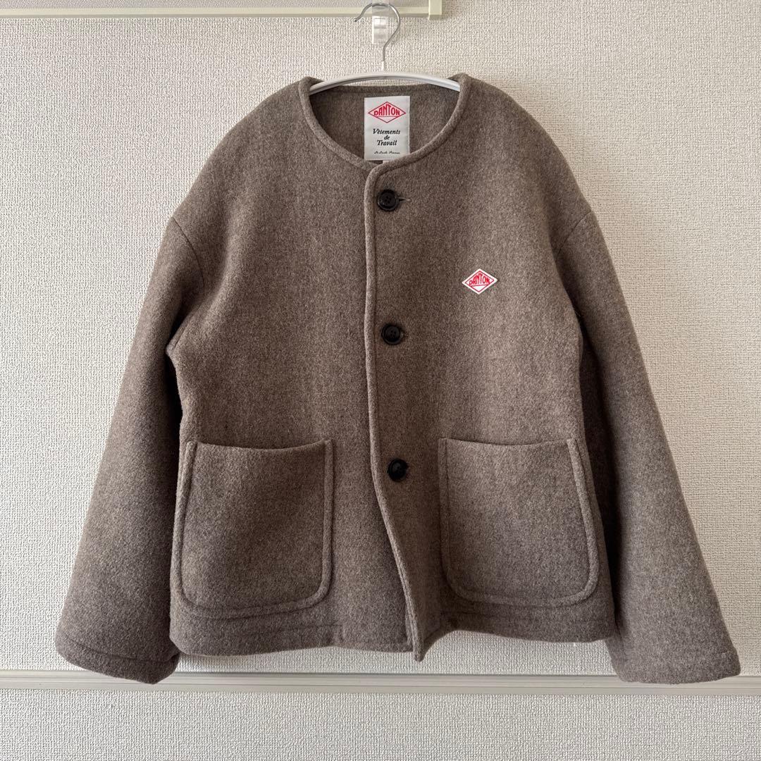 DANTON(ダントン) ウールモッサライトパイルノーカラージャケット38美品