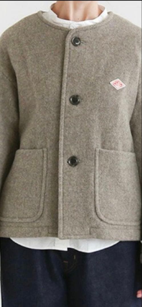 DANTON(ダントン) ウールモッサライトパイルノーカラージャケット38美品