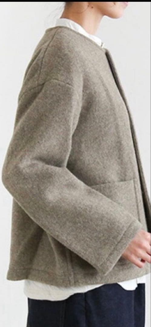 DANTON(ダントン) ウールモッサライトパイルノーカラージャケット38美品