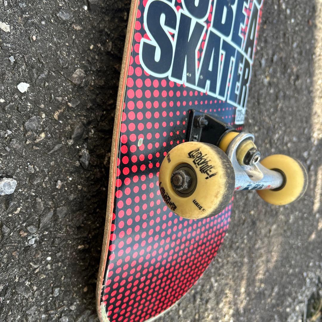 スケートボード コンプリート 赤黒ドット