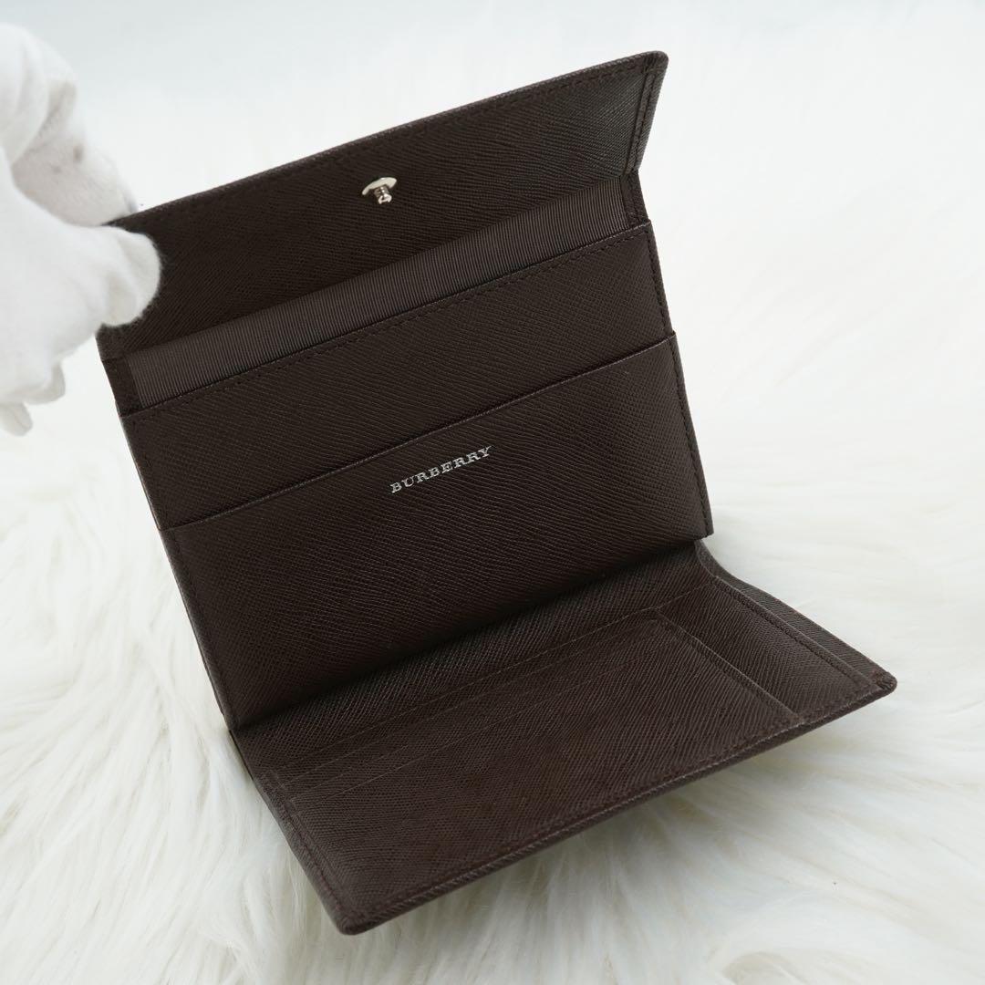 極美品　BURBERRY LONDON 三つ折り財布　ノバチェック　ブラウン