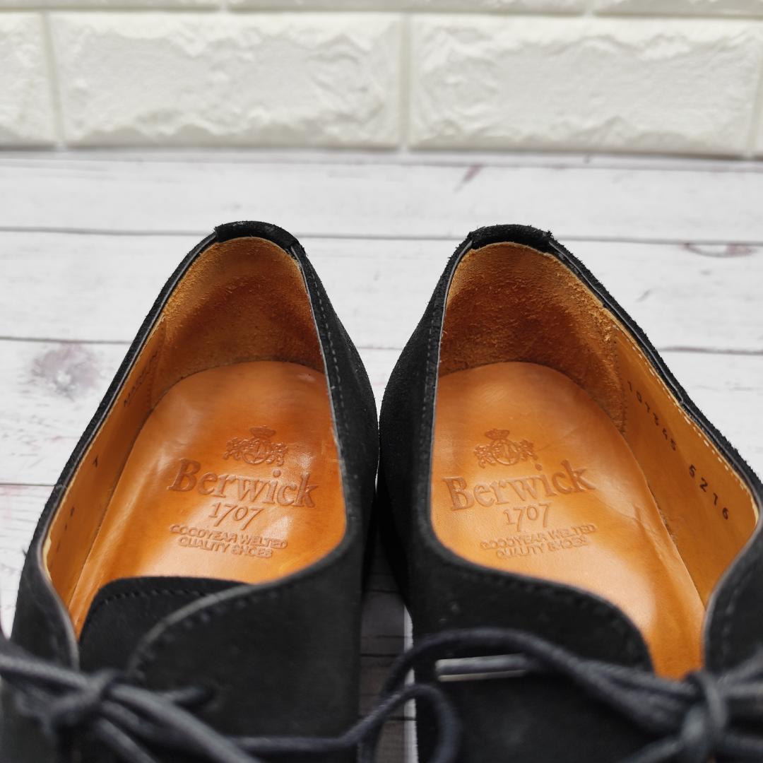 美品 Berwick1707 バーウィック 黒 ホールカット スエード 内羽根