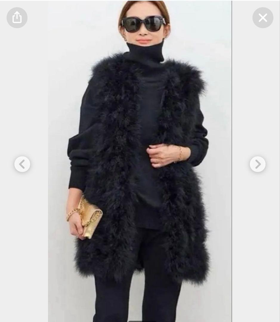 アパルトモン　YVES SALOMON イブサロモン　ジレ　ブラックファー