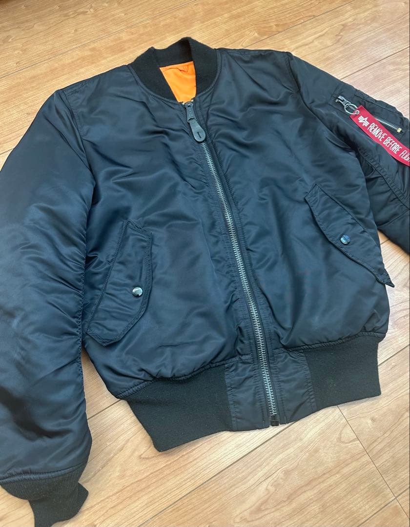 【ALPHA MA-1 】フライトジャケット 黒 リバーシブル S