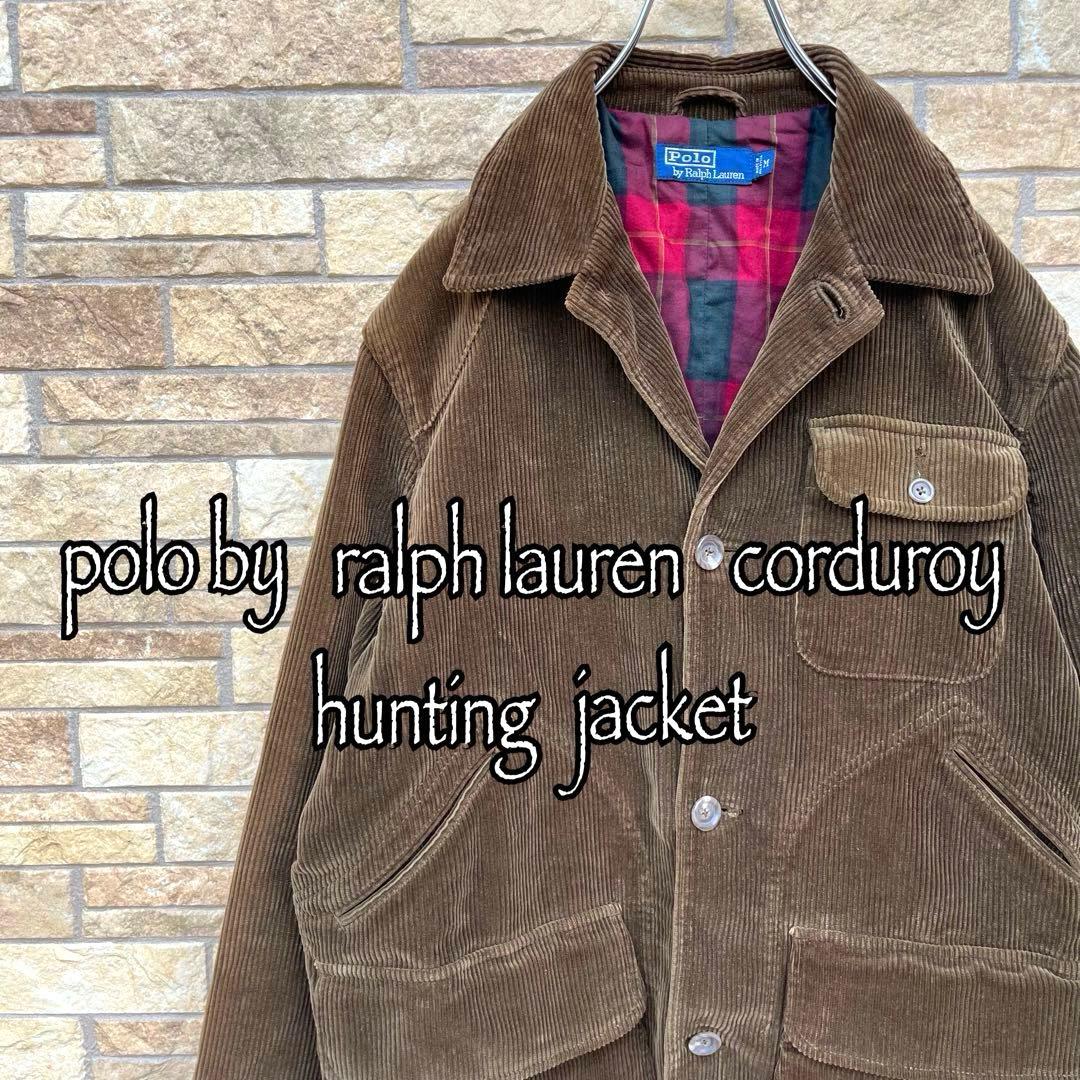 ポロバイラルフローレン チェック 太畝 コーデュロイ ハンティング ジャケット