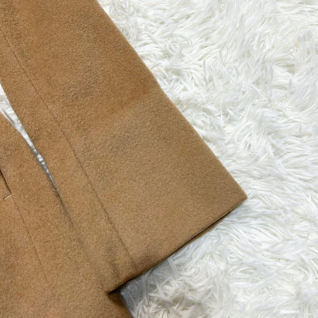 【美品】イネド カシミヤ100% ロングコート 女優襟 Aライン キャメル S