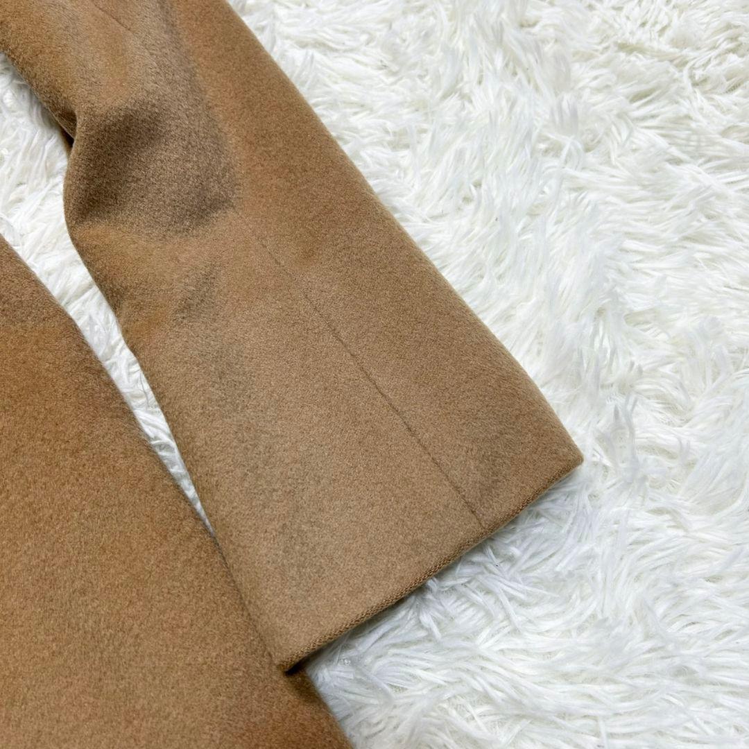 【美品】イネド カシミヤ100% ロングコート 女優襟 Aライン キャメル S