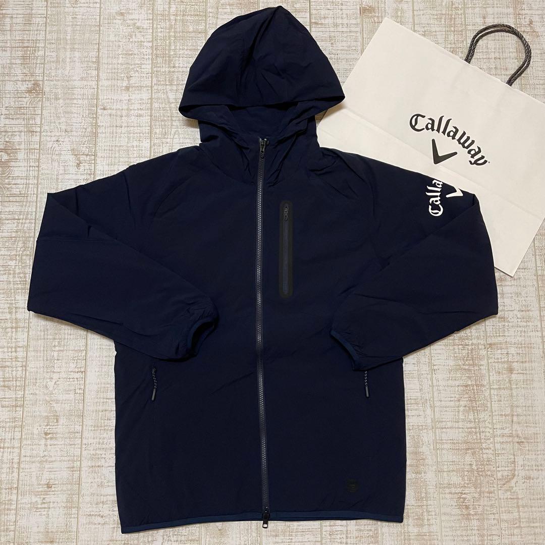新品 キャロウェイ 長袖ブルゾン 中綿 撥水 フード付き ネイビー Mサイズ